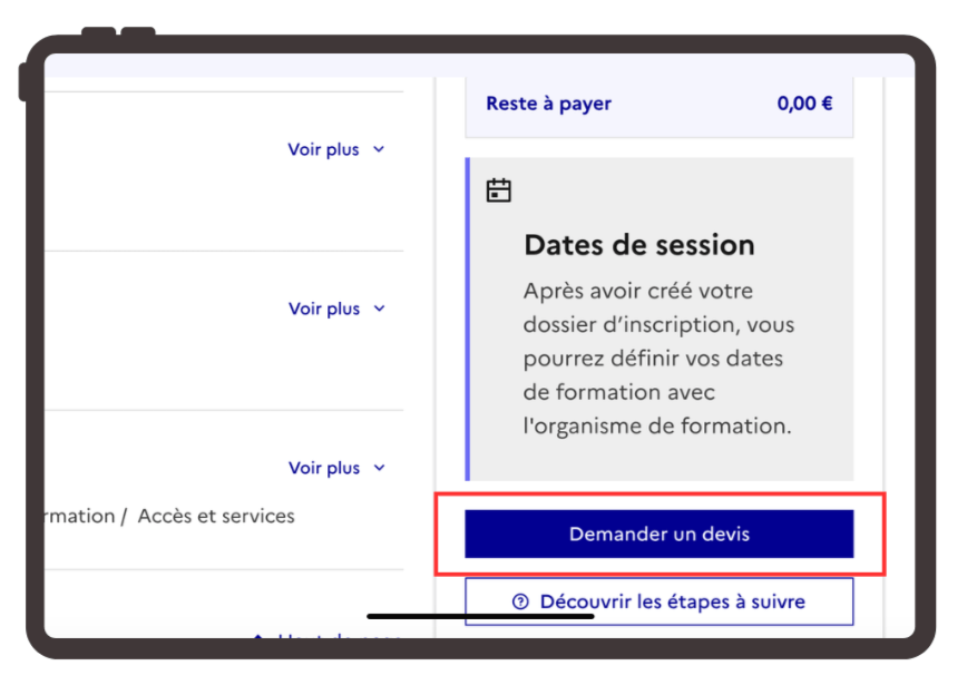 Faites votre demande